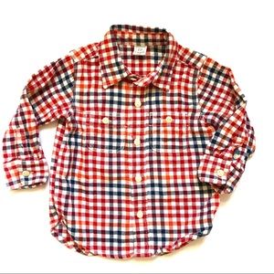 BabyGap | Red/Navy Button Up Checker Shirt 12-18m